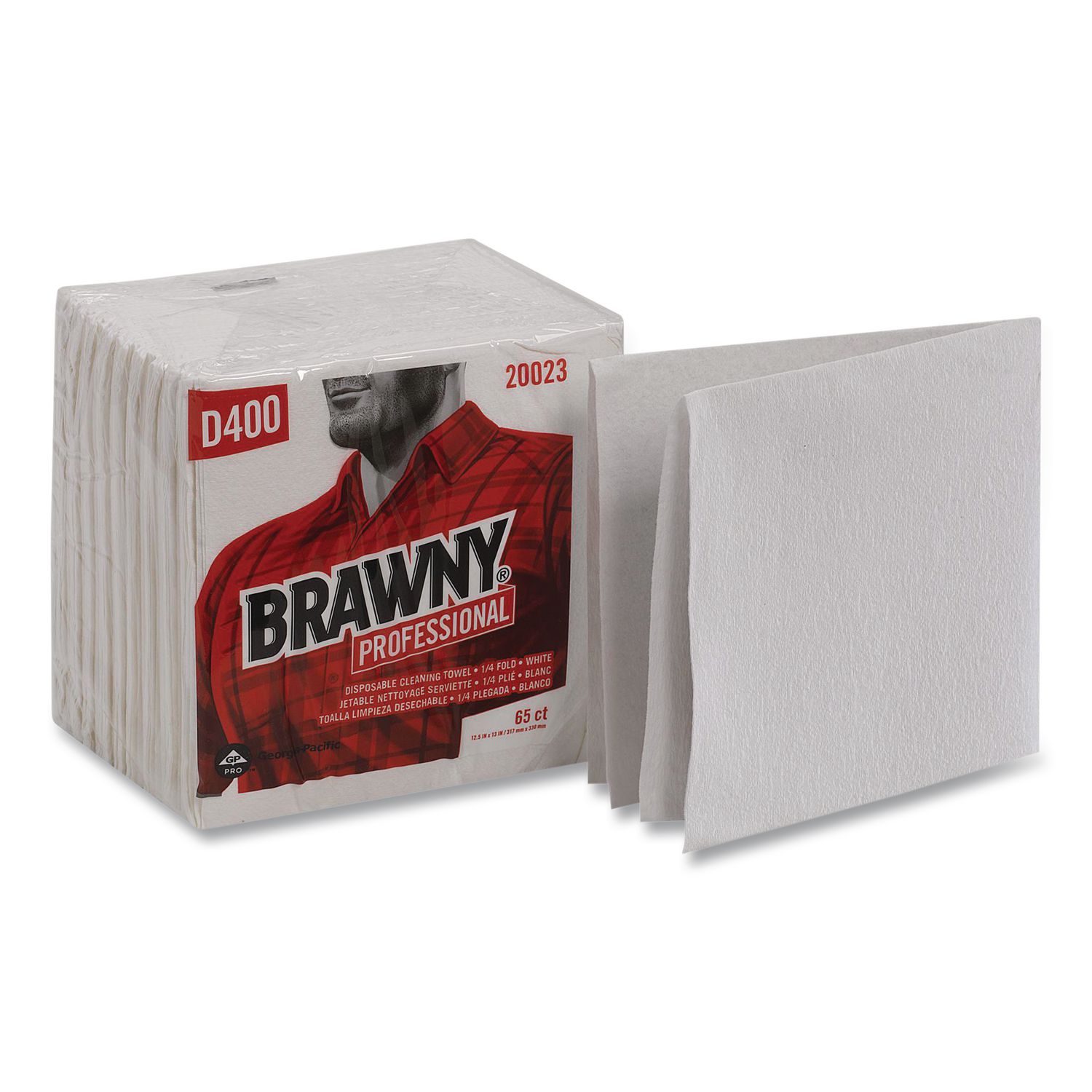 Medium Duty Premium DRC 1/4 Fold Wipers, 1-Ply, 13 x 12.5, Unscented, White, 65/Pack