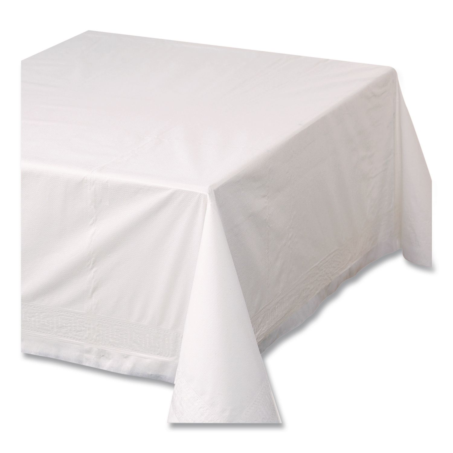 Tissue/Poly Tablecovers, 54" x 54", White, 50/Carton
