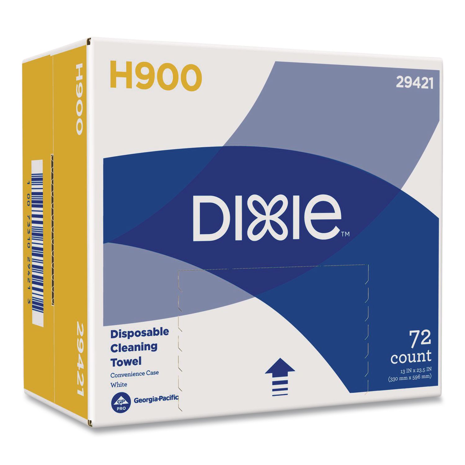 H900 Disposable Cleaning Towel, 1-Ply, 13 x 23.5, White/Blue, 72 Towels/Box