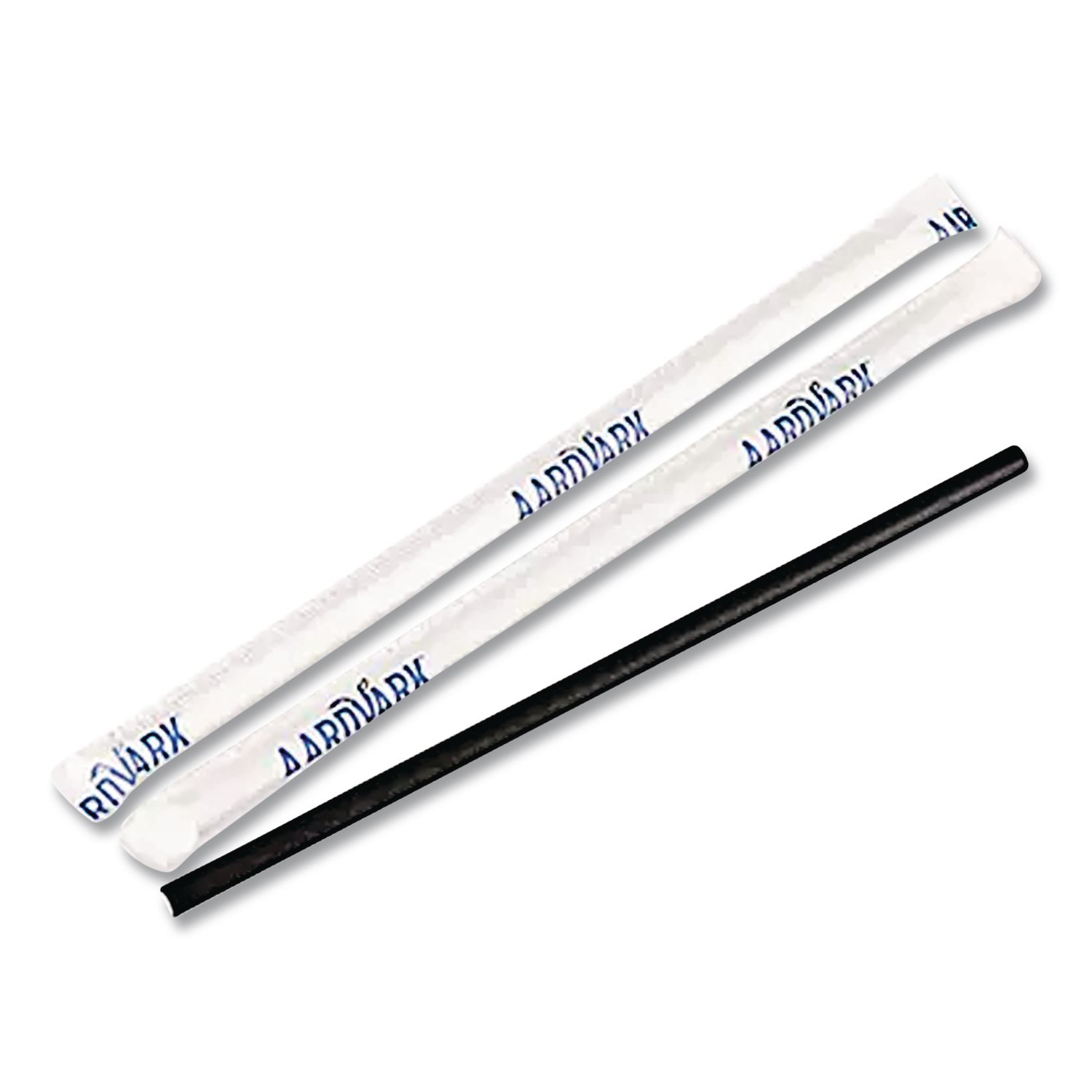 Aardvark Paper Straws, 5.75", Black, 3,200/Carton