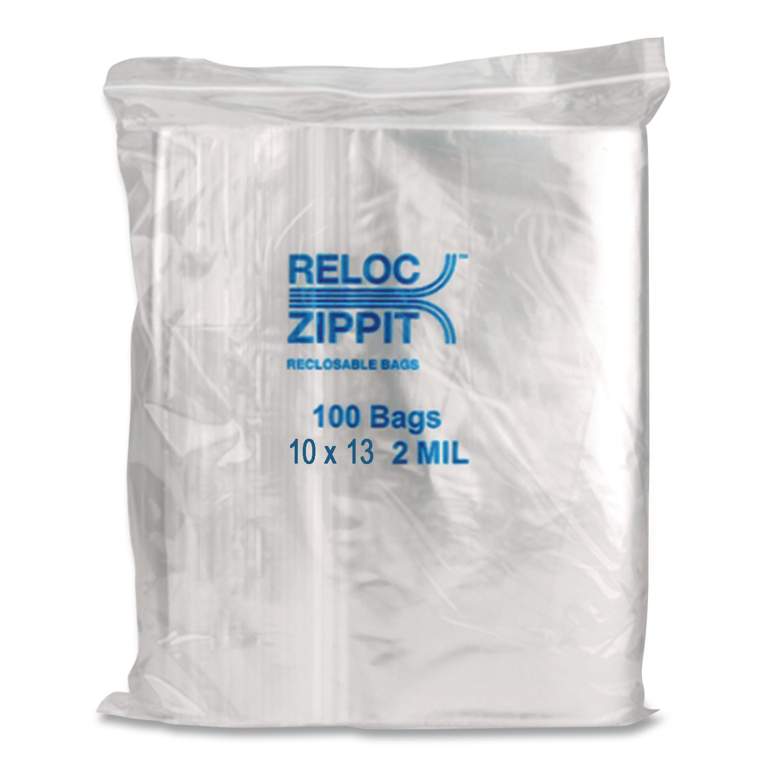 Zippit Resealable Bags, 2 mil, 10" x 13", Clear, 1,000/Carton