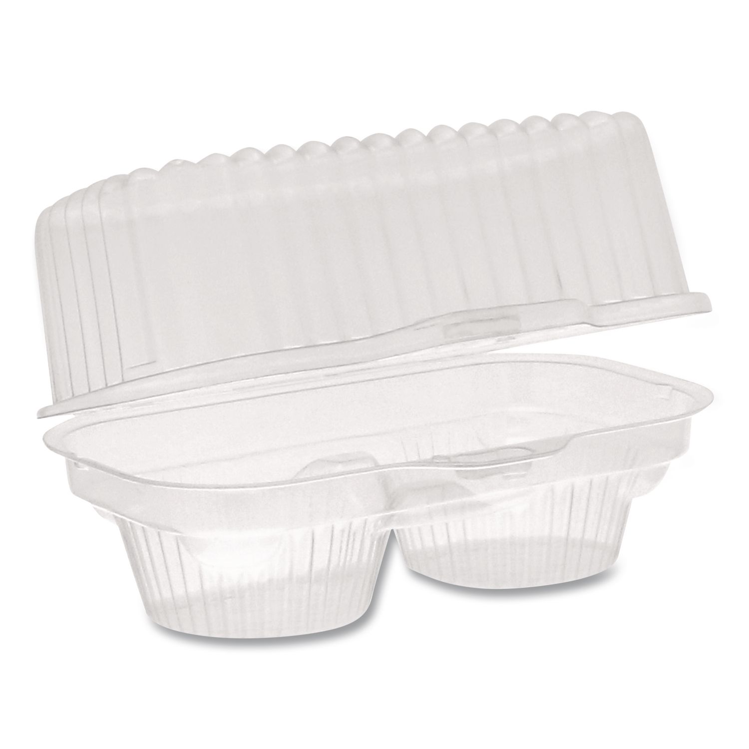 ClearView Bakery Cupcake Container, 2 Compartments, 6.75 x 4 x 4, Clear, Plastic, 100/Carton