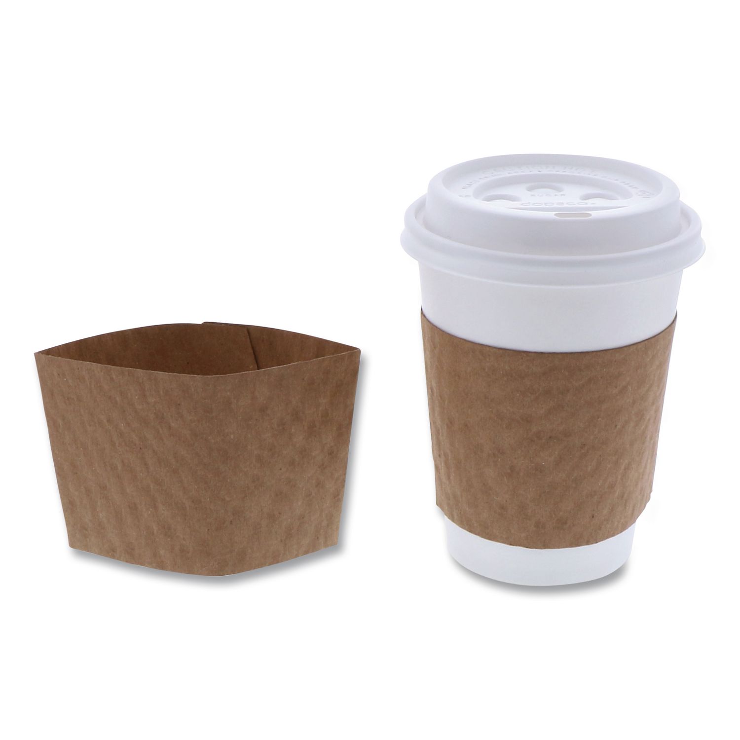 Hot Cup Sleeve, Fits 10 oz to 24 oz Cups, Brown, 1,000/Carton