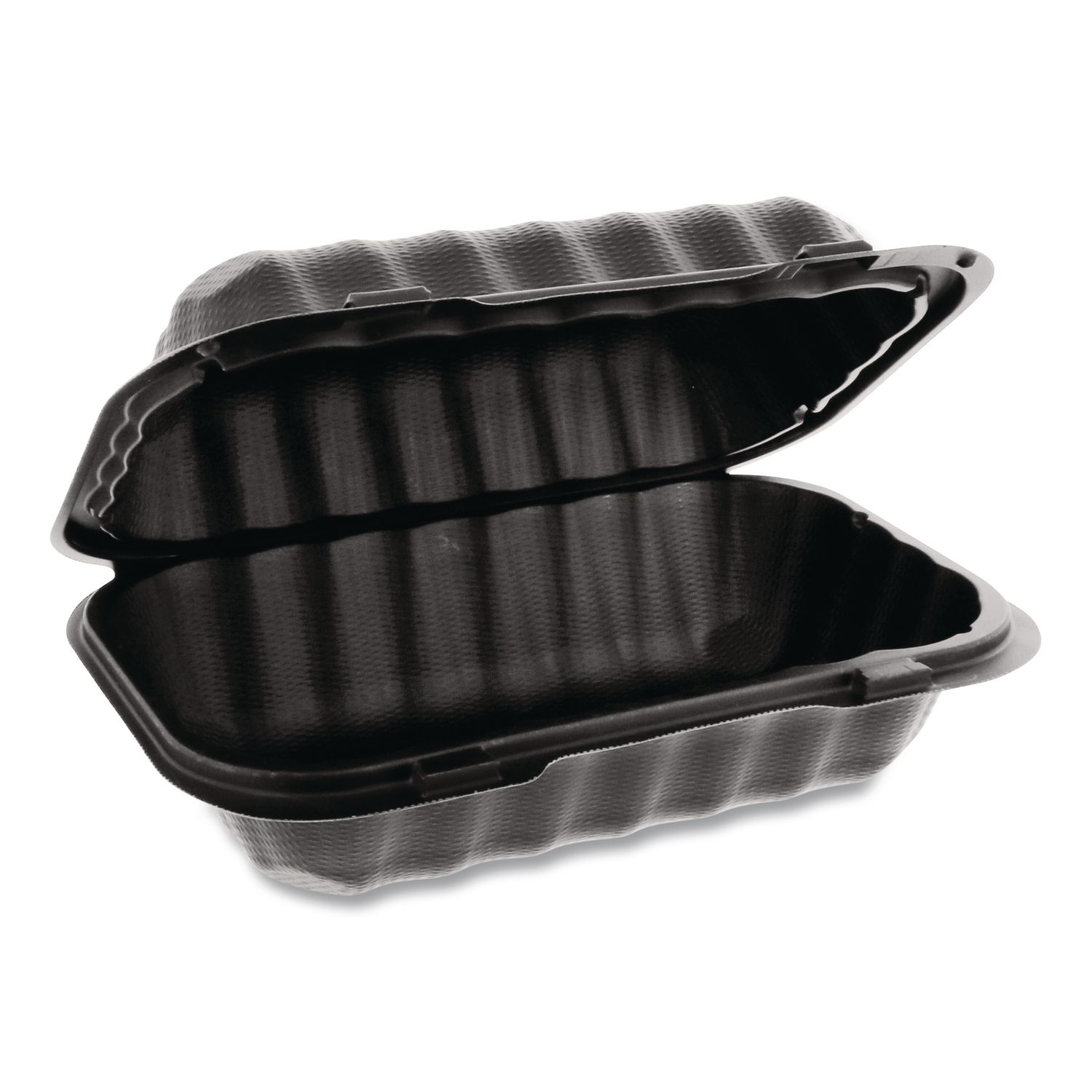 EarthChoice SmartLock Microwavable MFPP Hinged Lid Container, 9 x 6 x 3, Black, Plastic, 270/Carton