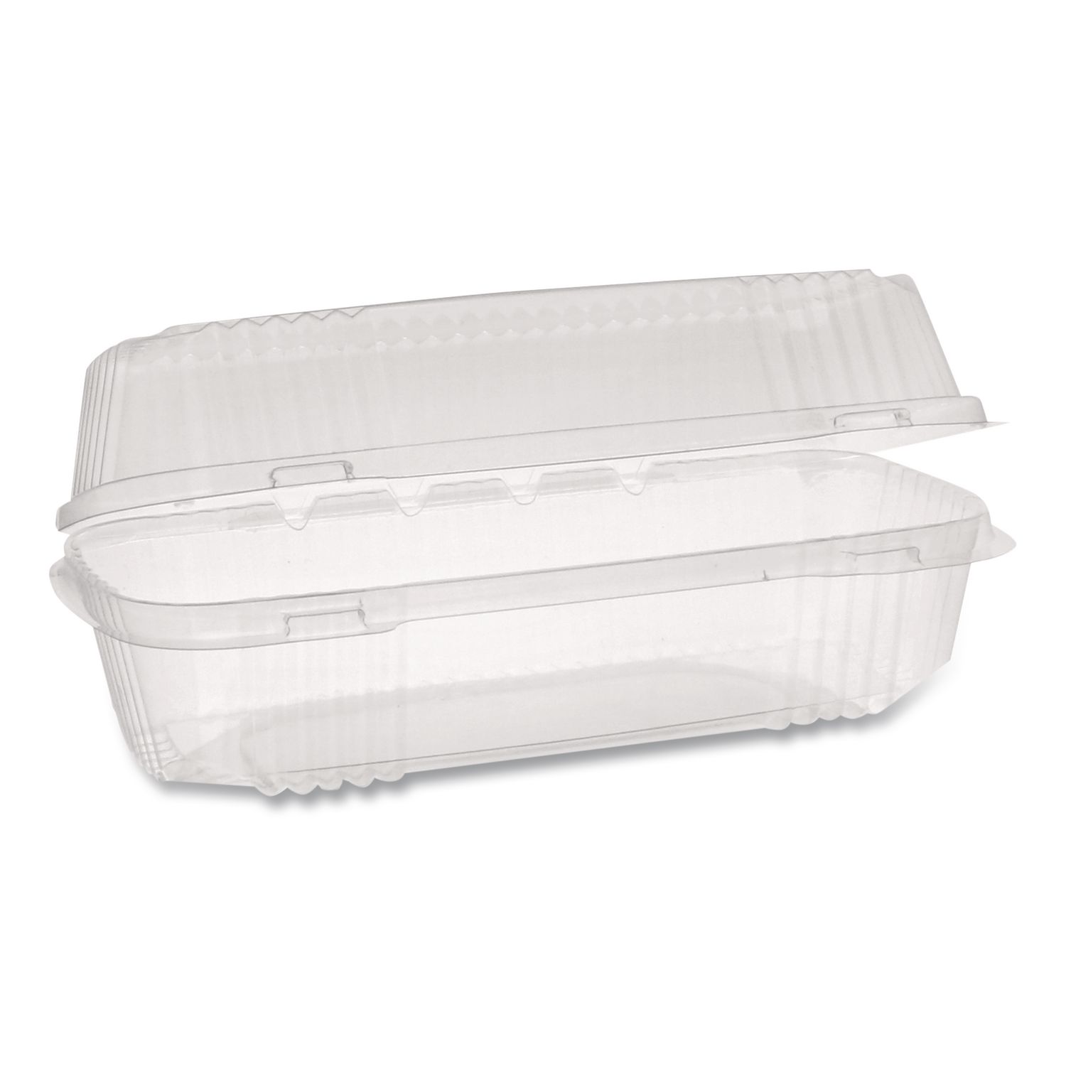 ClearView SmartLock Hinged Lid Container, Hoagie Container, 27 oz, 9.3 x 4.5 x 3, Clear, Plastic, 250/Carton