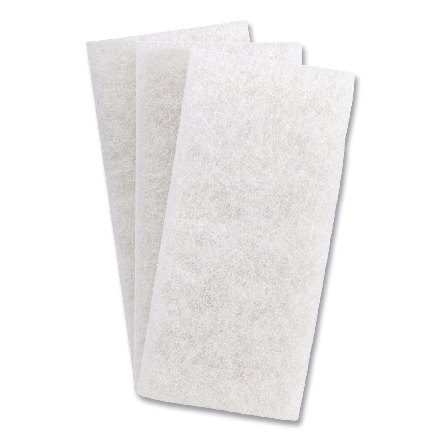 Doodlebug White Utility and Burnish Pads, 4.62 x 10, White, 10/Carton