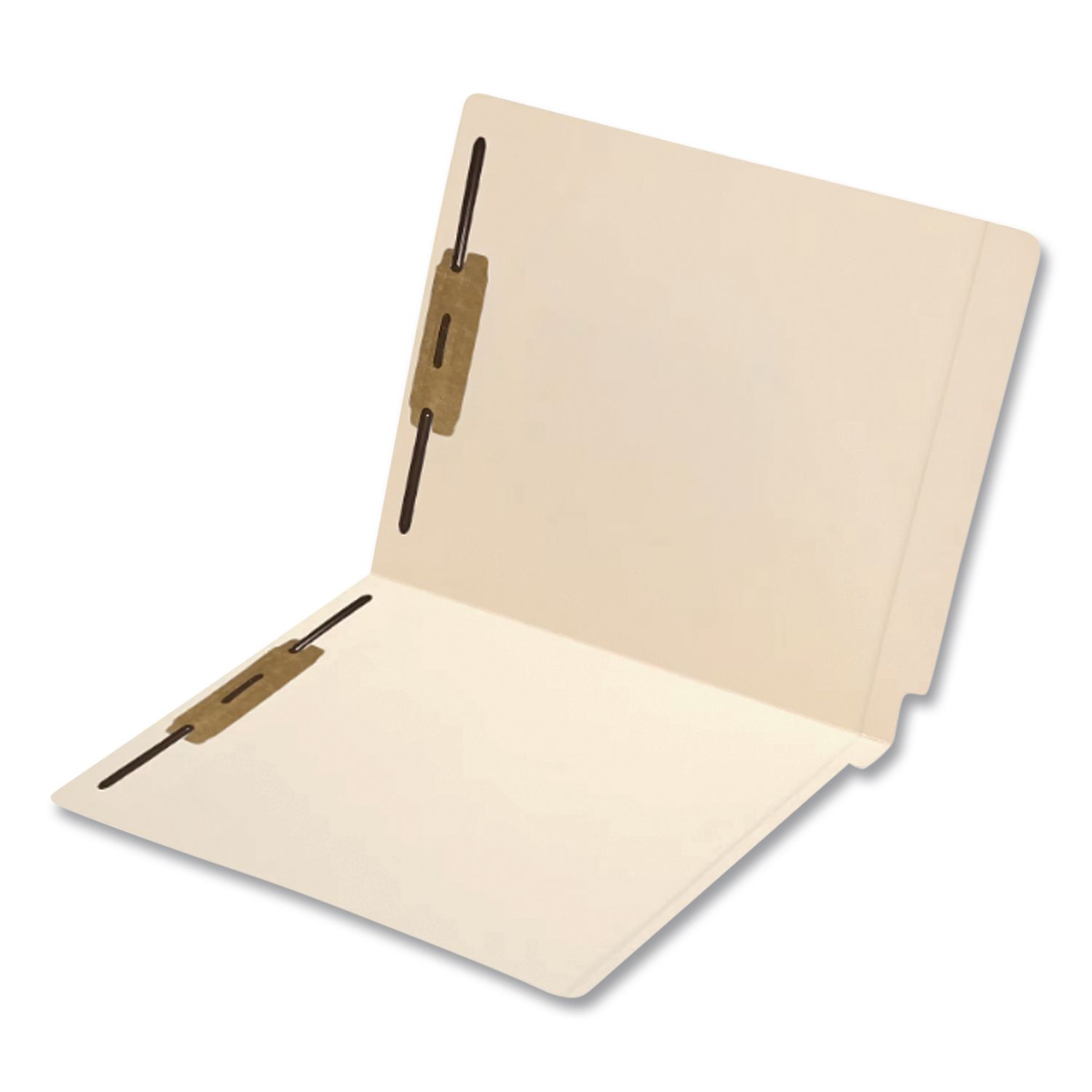 Heavy-Duty Poly-Reinforced End Tab Fastener Folders, Straight Tab, Expands 1", 2 Fasteners, Letter Size, Manila, 50/Box