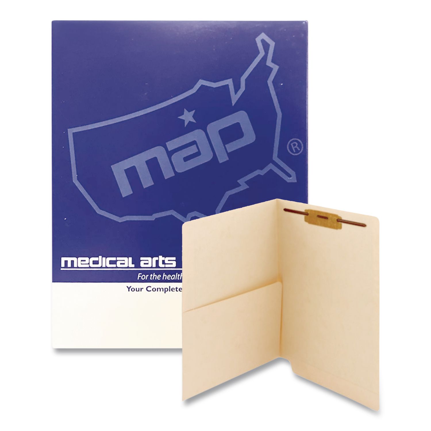 Heavy-Duty Slash Pocket End Tab Fastener Folders, Straight Tab, 1 Fastener, Letter Size, Manila, 50/Box