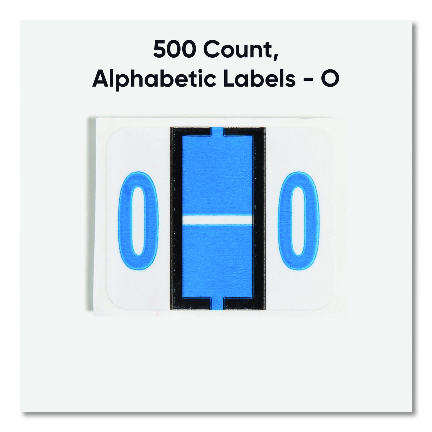 A-Z Color-Coded End Tab Filing Labels, O, 1 x 1.25, White, 500