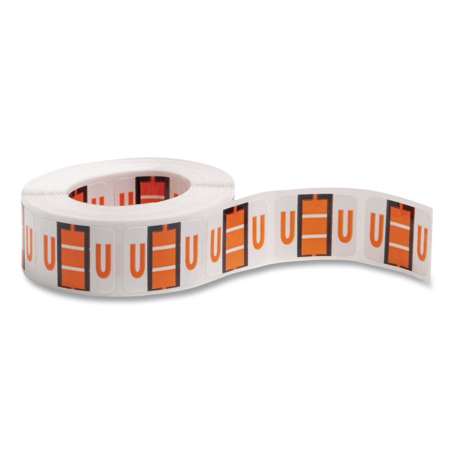 A-Z Color-Coded End Tab Filing Labels, U, 1 x 1.25, White, 500/Roll SMD67091