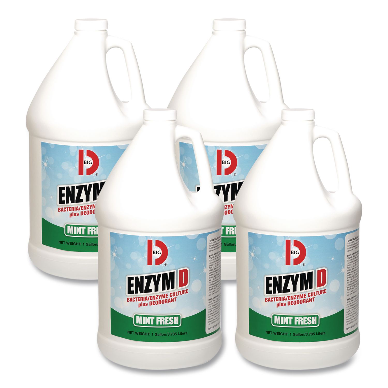 Enzym D Digester Deodorant, Mint, 1 gal, Bottle, 4/Carton