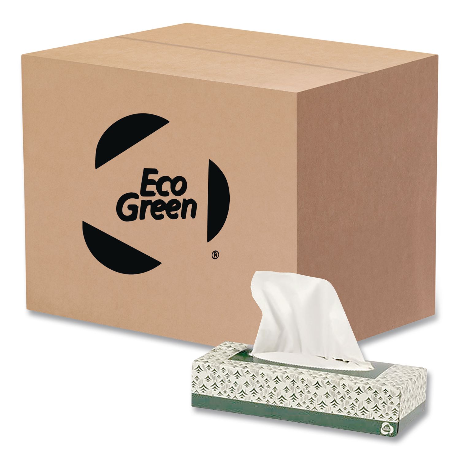 Recycled Two-Ply Facial Tissue, White, 150 Sheets/Box, 20 Boxes/Carton