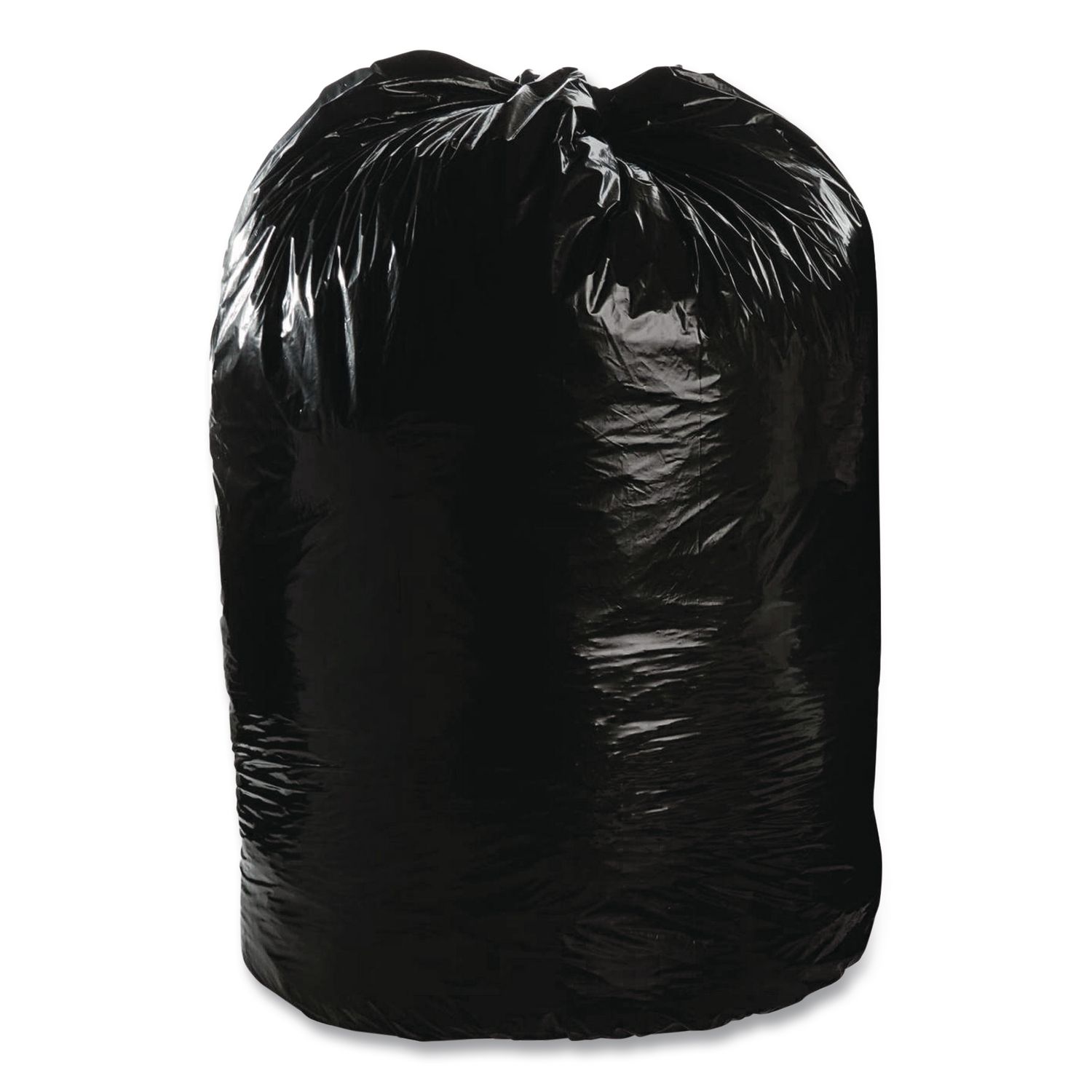 Total Recycled Content Plastic Trash Bags, 60 gal, 1.5 mil, 36" x 58", Black/Brown, 100/Carton