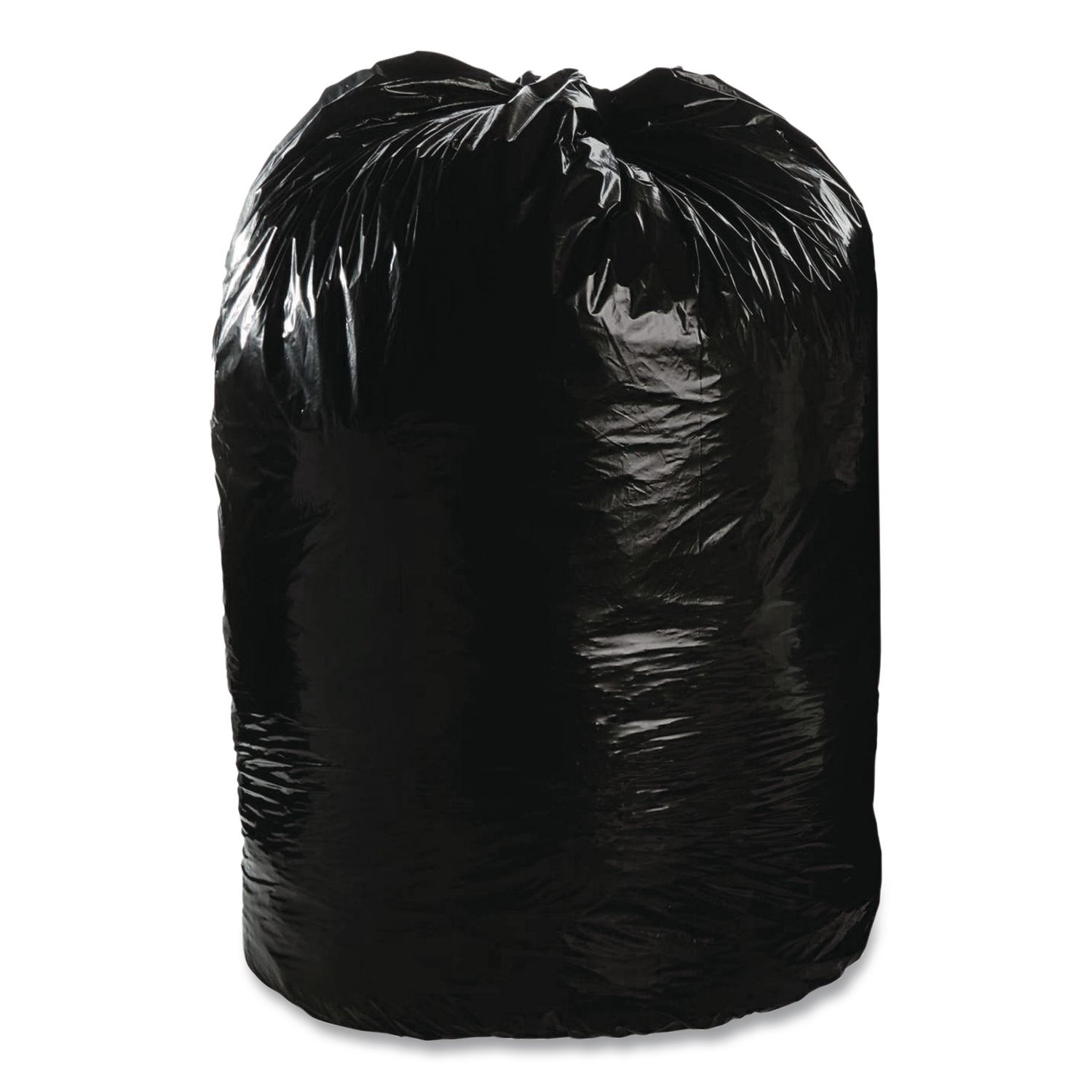 Total Recycled Content Plastic Trash Bags, 56 gal, 1.5 mil, 43" x 49", Black/Brown, 100/Carton