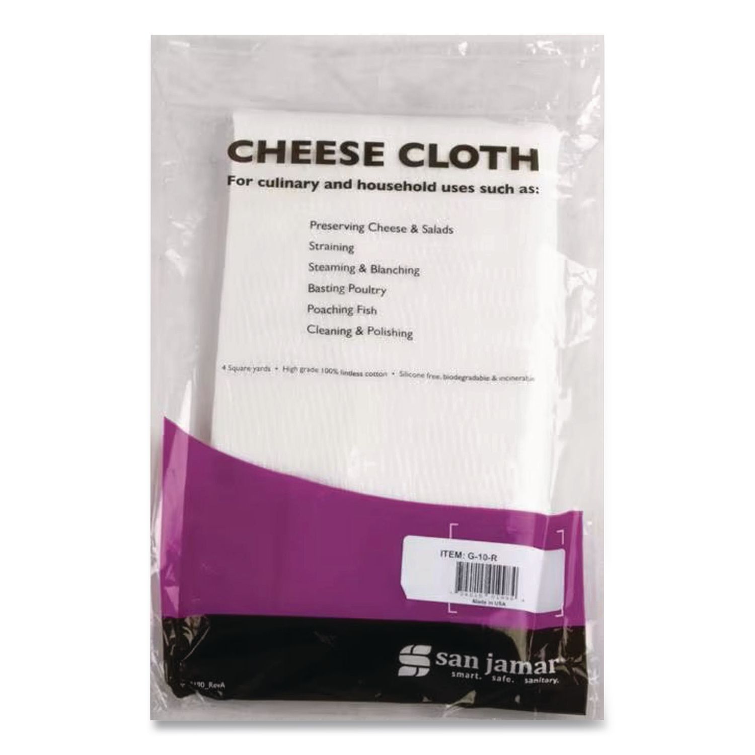Food Grade Cheese Cloth, 36" x 80 yd, White, 10/Carton
