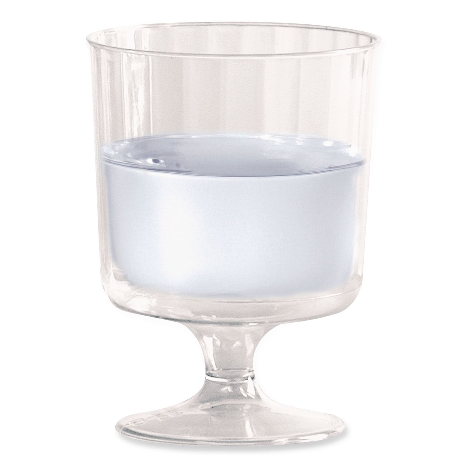 Classic Crystal Plastic Wine Glasses on Pedestals - Thumbnail 4
