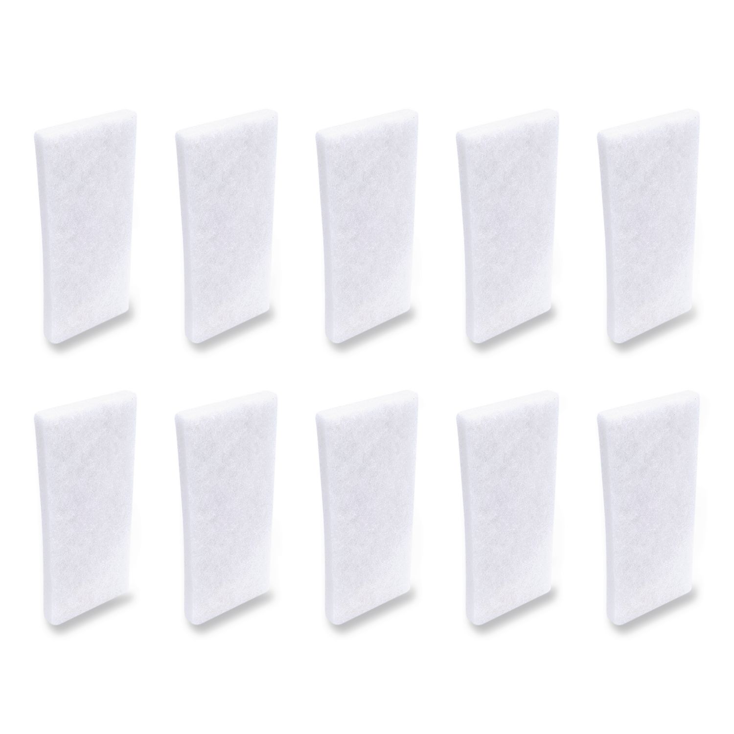 Fine Grade Utility Pad, 4.62 x 10, White, 10/Carton