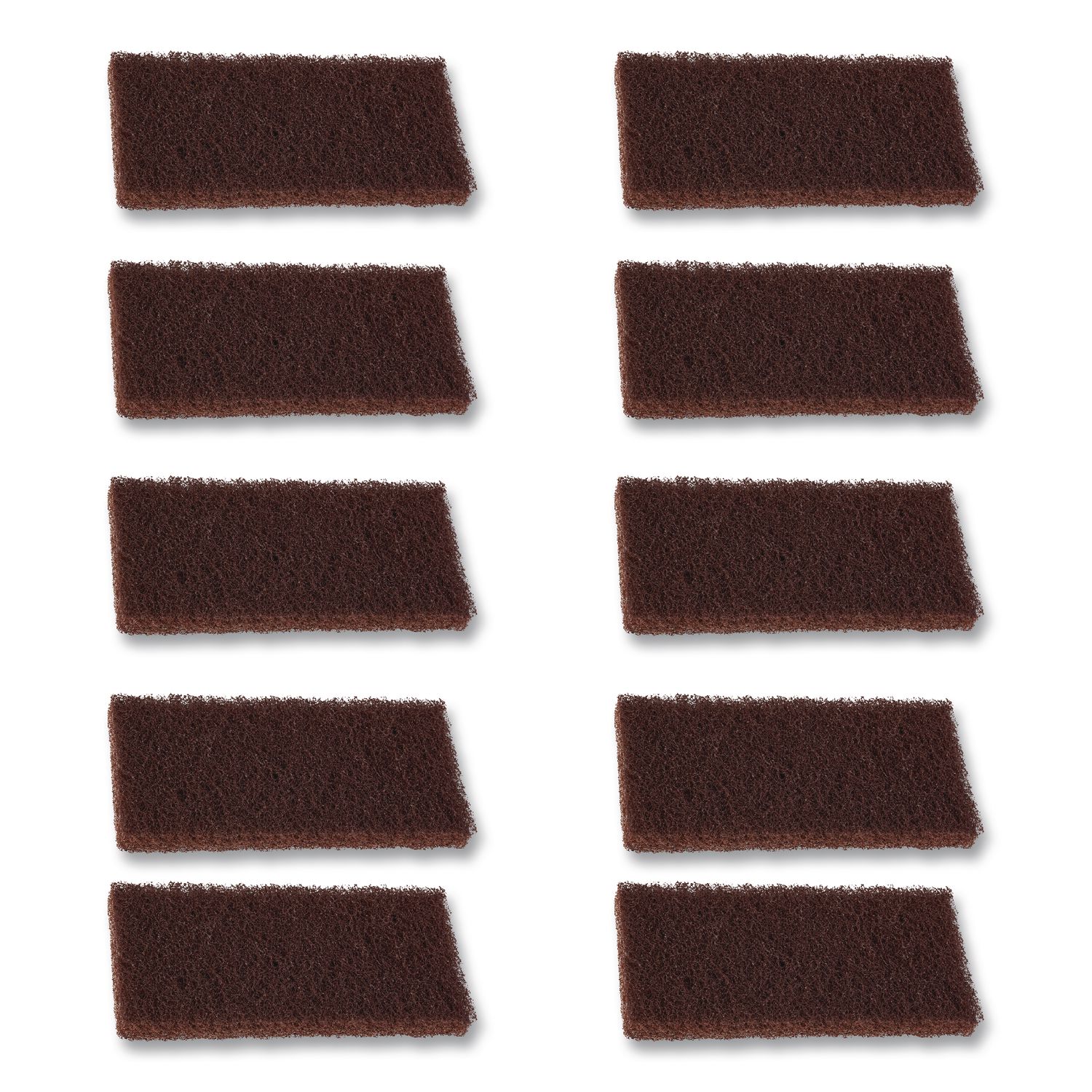 Heavy-Duty Utility Pad, 4.62 x 10, Brown, 10/Carton