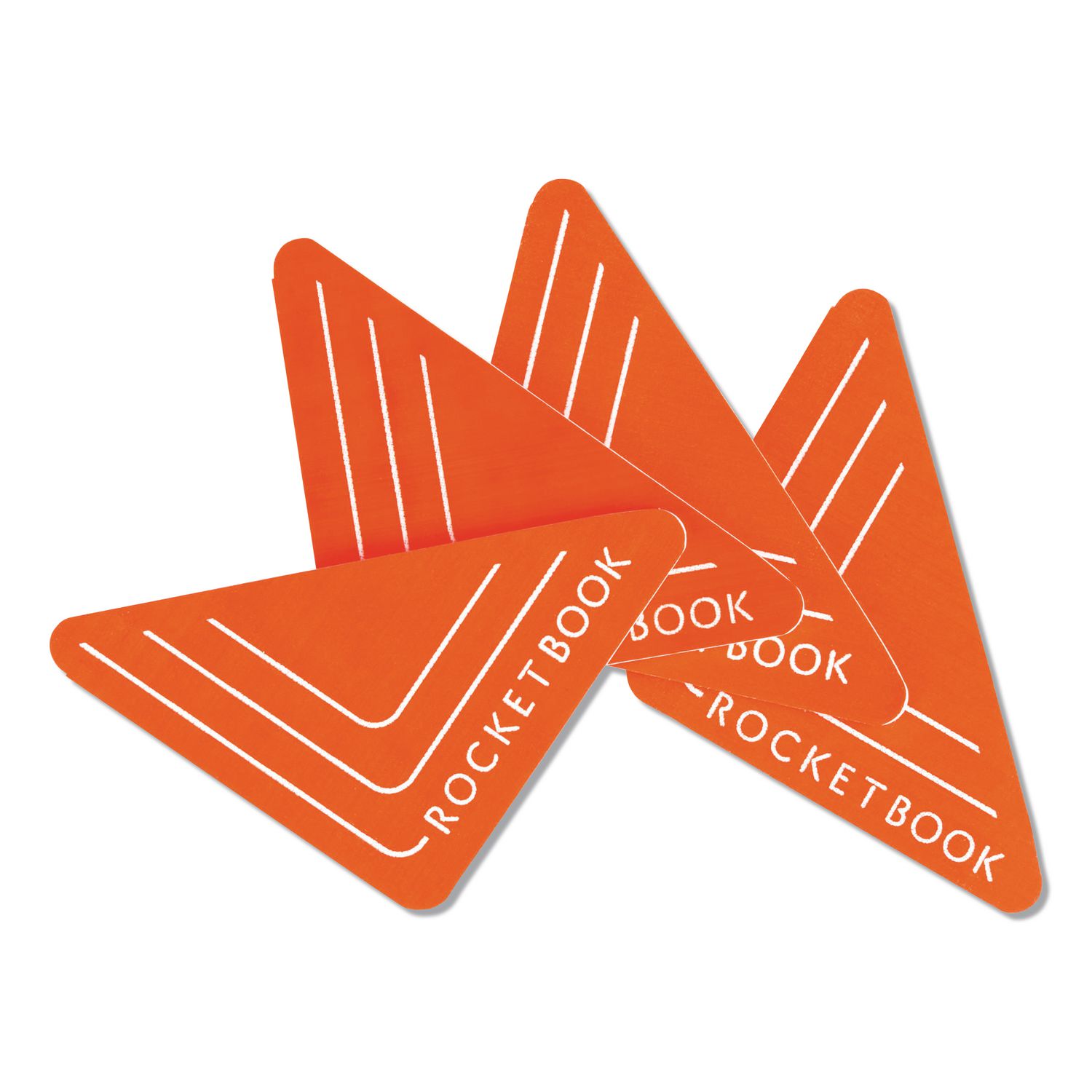 Beacons Smart Stickers for Whiteboards, Reusable Triangles, 2.5" x 2.5", Fluorescent Orange, 4/Pack