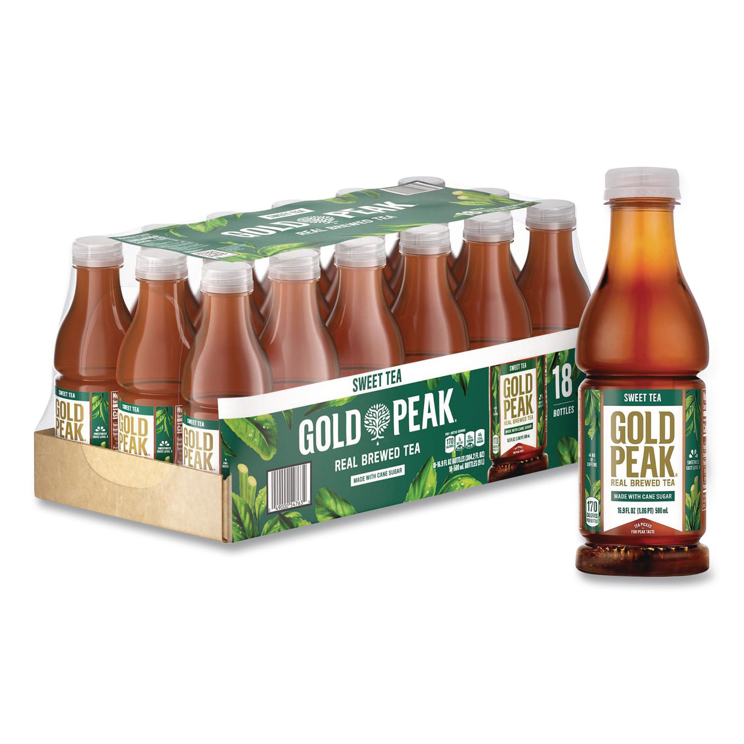 Sweet Black Tea Bottles, 16.9 oz Bottle, 18/Carton