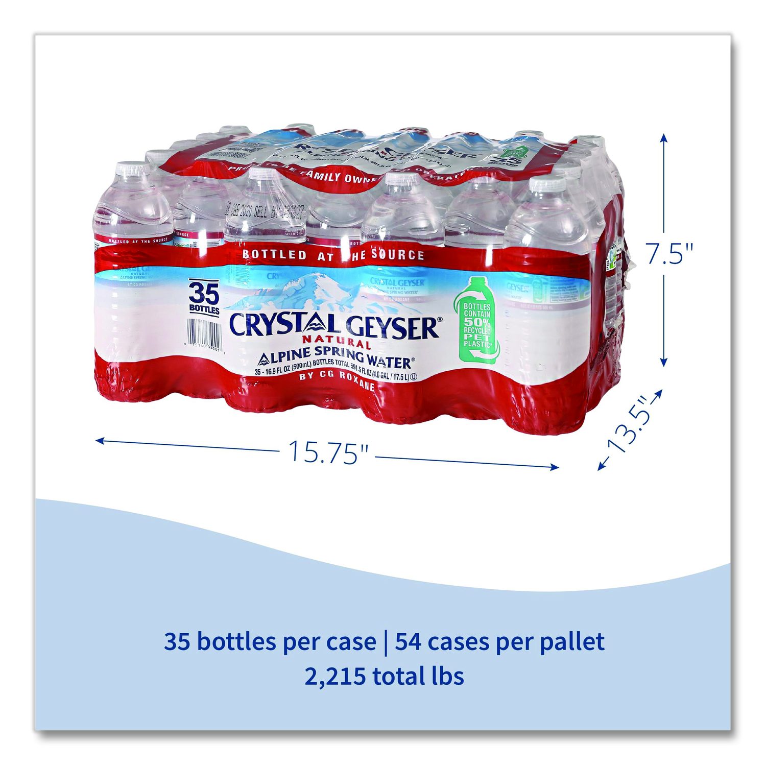 Alpine Spring Water, 16.9 oz Bottle, 35/Carton, 54 Cartons/Pallet ...