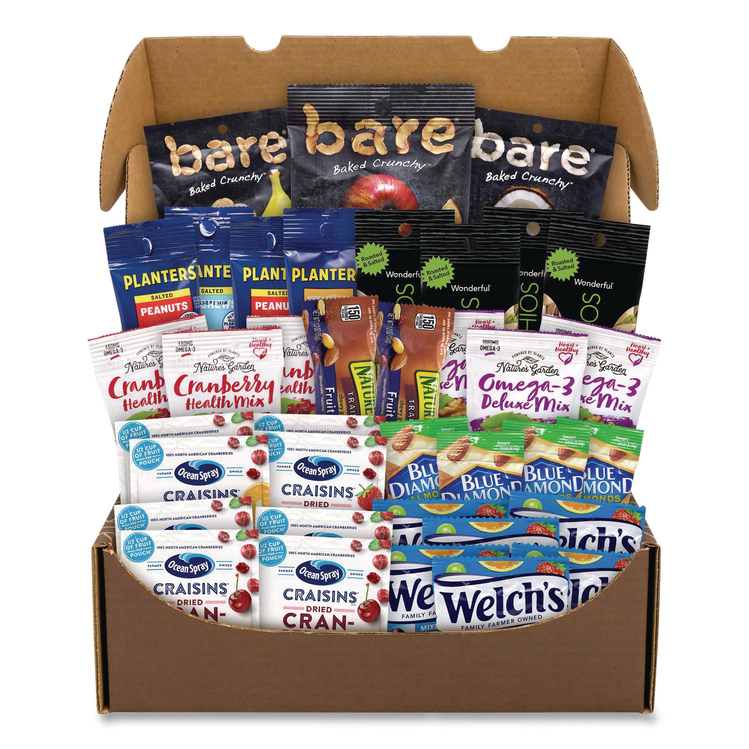 Fruits and Nuts Snack Box, 37 Assorted Snacks/Box