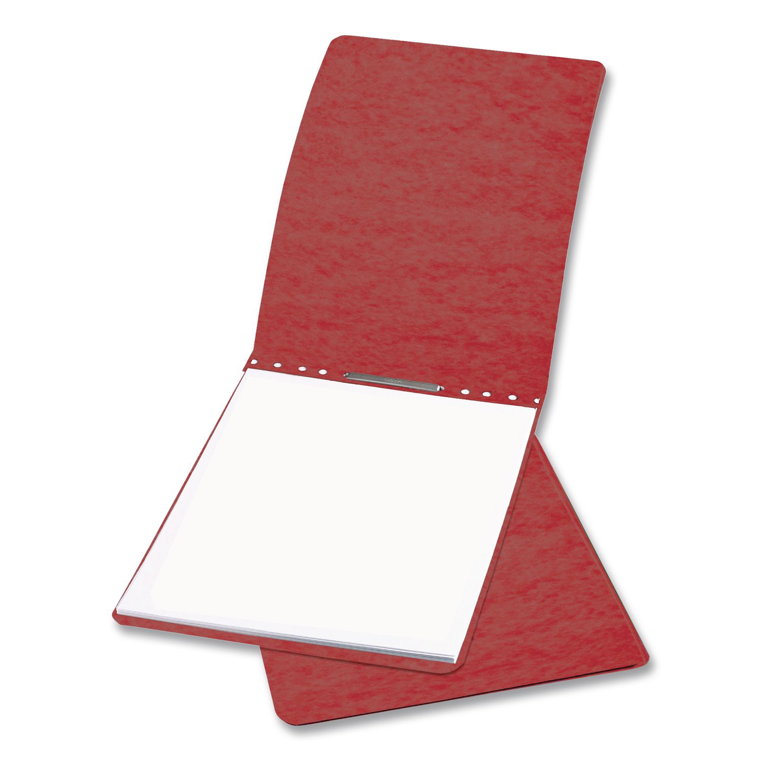 PRESSTEX Report Cover with Tyvek Reinforced Hinge, Two-Piece Prong Fastener, 3" Capacity, 8.5" x 11", Red/Red