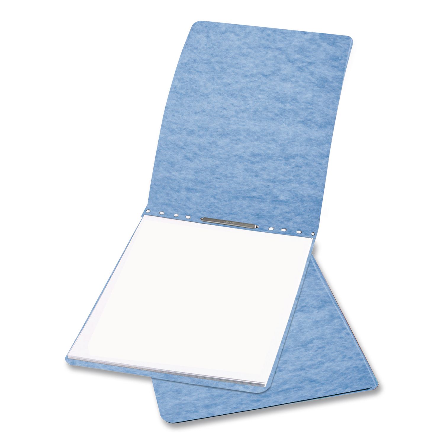PRESSTEX Report Cover with Tyvek Reinforced Hinge, Top Bound, Two-Piece Prong Fastener, 2" Capacity, 8.5 x 14, Light Blue