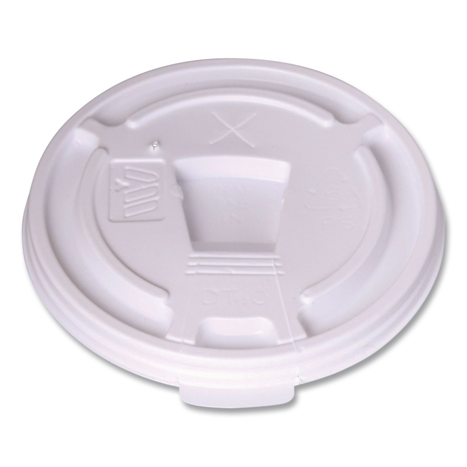 Plastic Lids for Foam Cups and Bowls, Drink-Thru, Fits 10 oz Hot Cups, White, 1,000/Carton