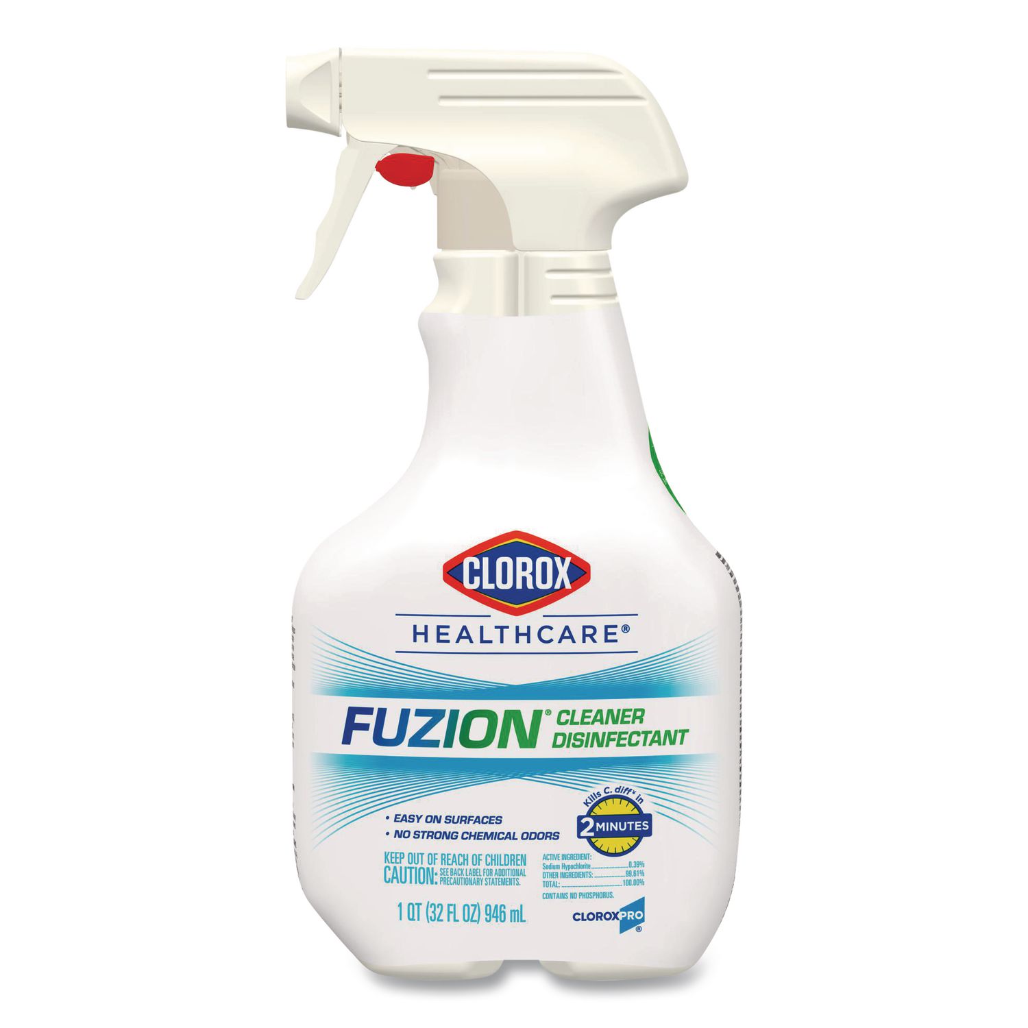 Fuzion Cleaner Disinfectant, Unscented, 32 oz Spray Bottle