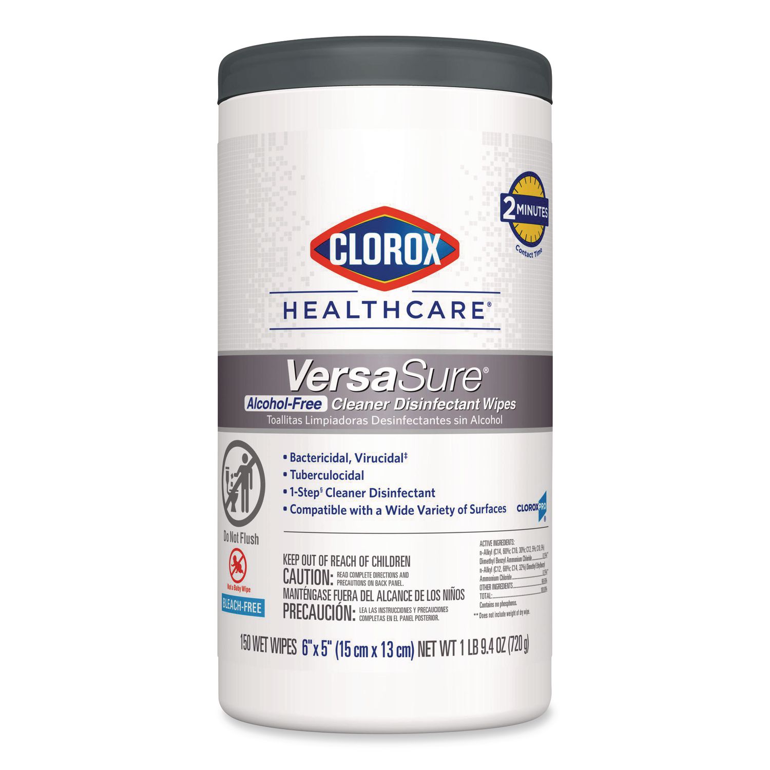 VersaSure Cleaner Disinfectant Wipes, 1-Ply, 6 x 5, Fragranced, White, 150 Towels/Canister
