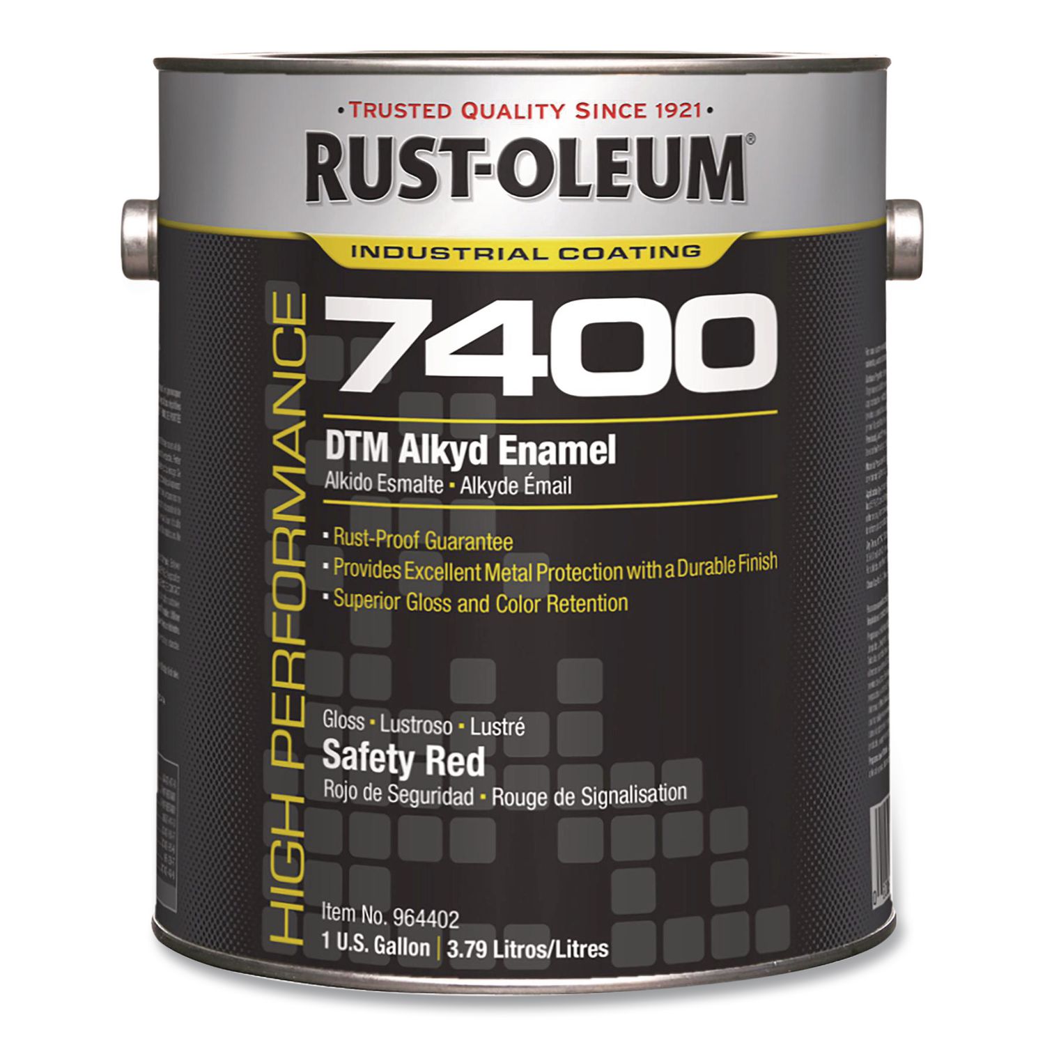 High Performance 7400 System 450 VOC DTM Alkyd Enamel Paint, Gloss Red, 1 gal Bucket/Pail, 2/Carton