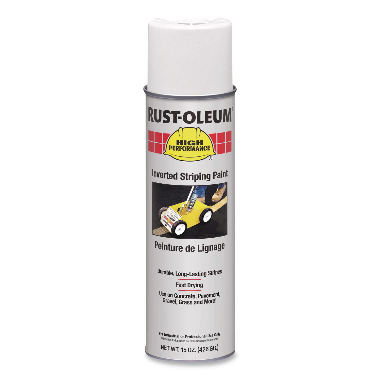 High Performance 2300 System Inverted Striping Paint, Semi-Gloss White, 18 oz Aerosol Can, 6/Carton