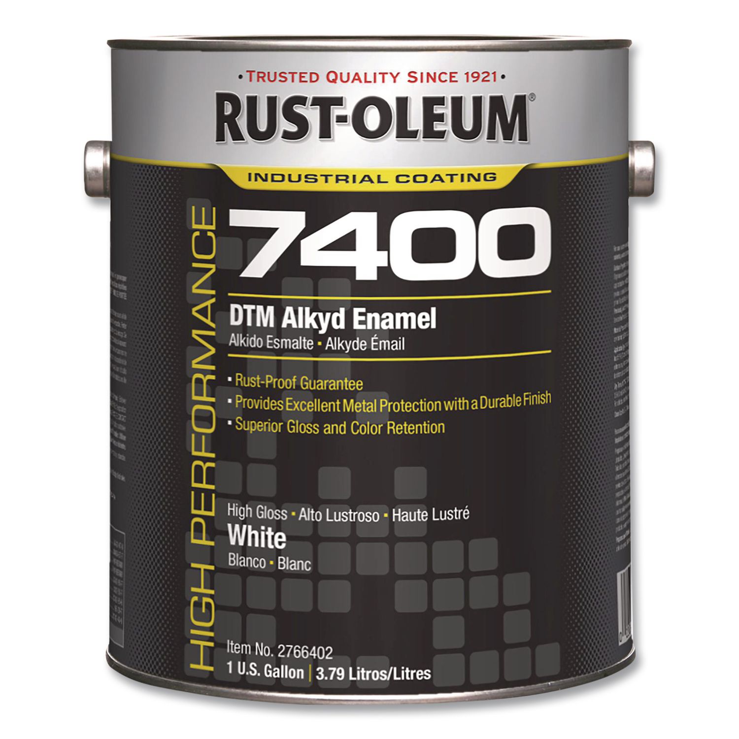 High Performance 7400 System 450 VOC DTM Alkyd Enamel Paint, High Gloss White, 1 gal Bucket/Pail, 2/Carton