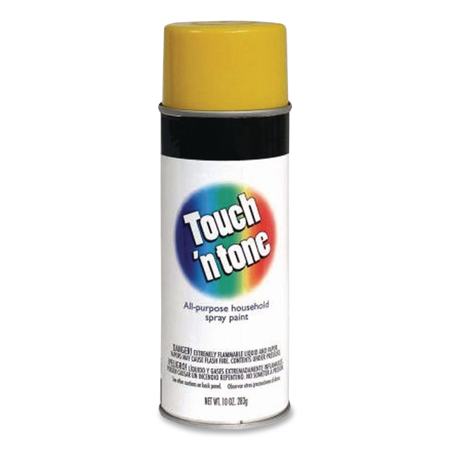 Touch'n Tone Spray Paint, Gloss Yellow, 10 oz Aerosol Can, 6/Carton