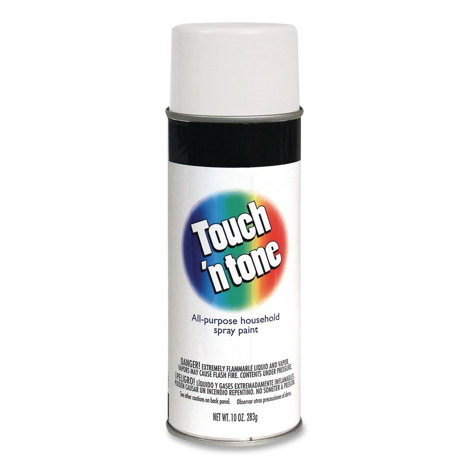 Touch'n Tone Spray Paint, Flat White, 10 oz Aerosol Can, 6/Carton