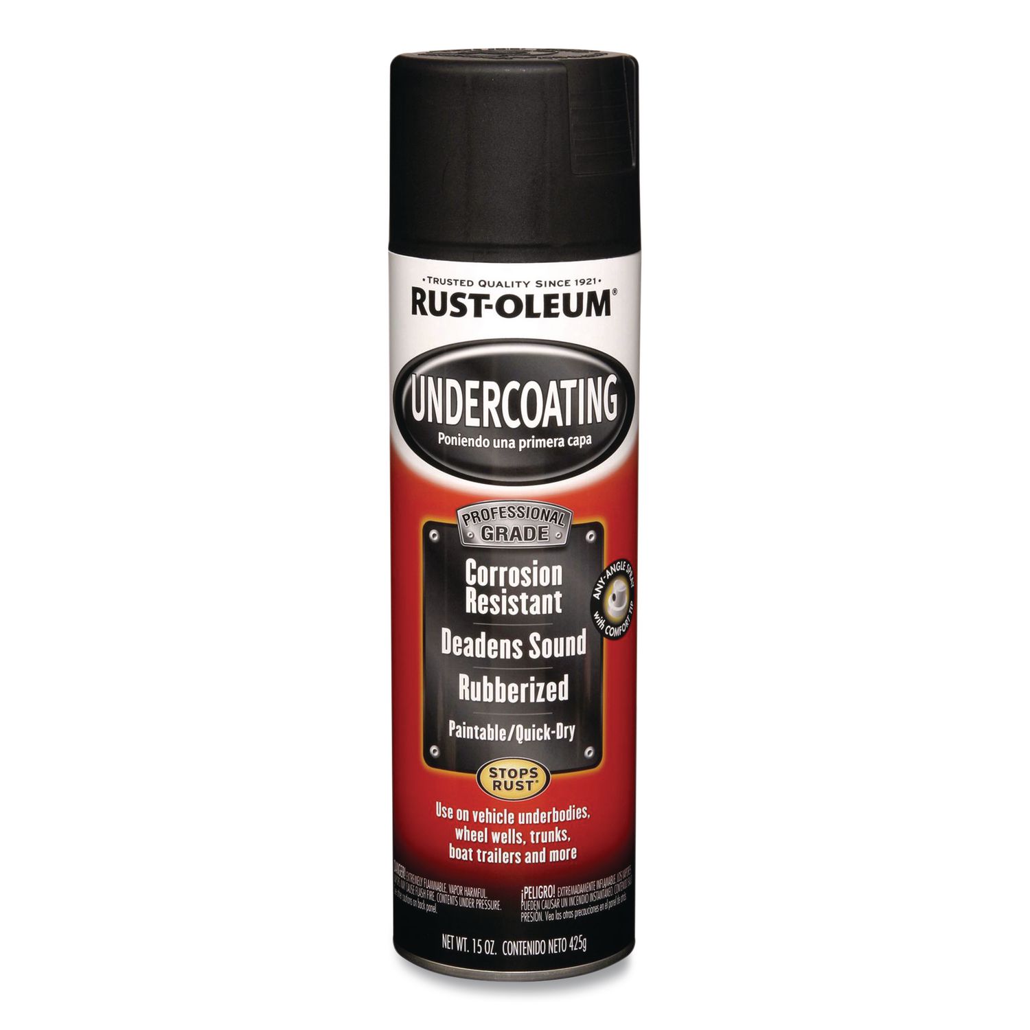 Automotive Professional Grade Rubberized Undercoating Spray, Flat Black, 15 oz Aerosol Can, 6/Carton