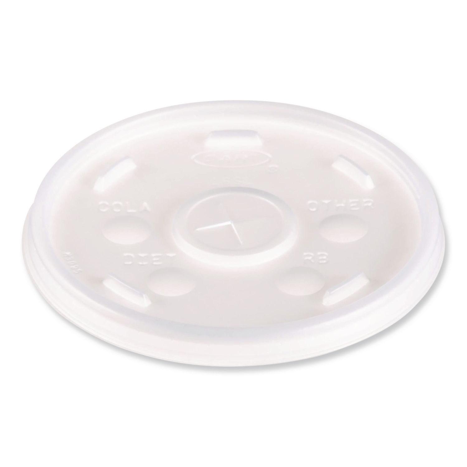 Plastic Lids, Straw Slotted, Fits 12 oz to 24 oz Hot/Cold Cups, Translucent, 100/Pack