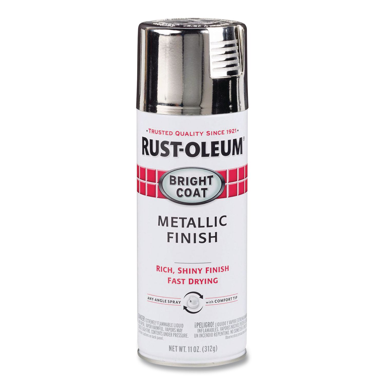 Stops Rust Bright Coat Spray Paint, Gloss Chrome, 11 oz Aerosol Can, 6/Carton
