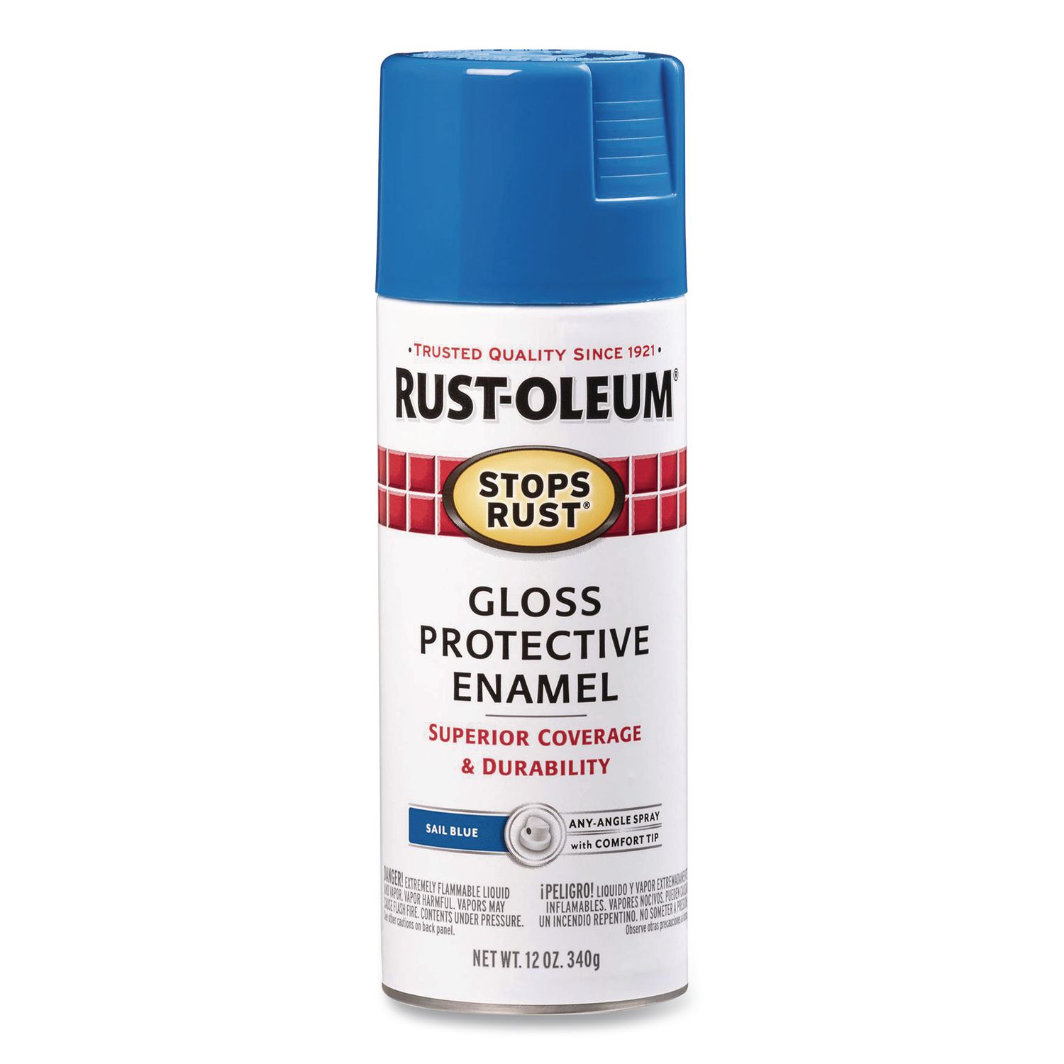 Stops Rust Spray Paint, Gloss Sail Blue, 12 oz Aerosol Can, 6/Carton
