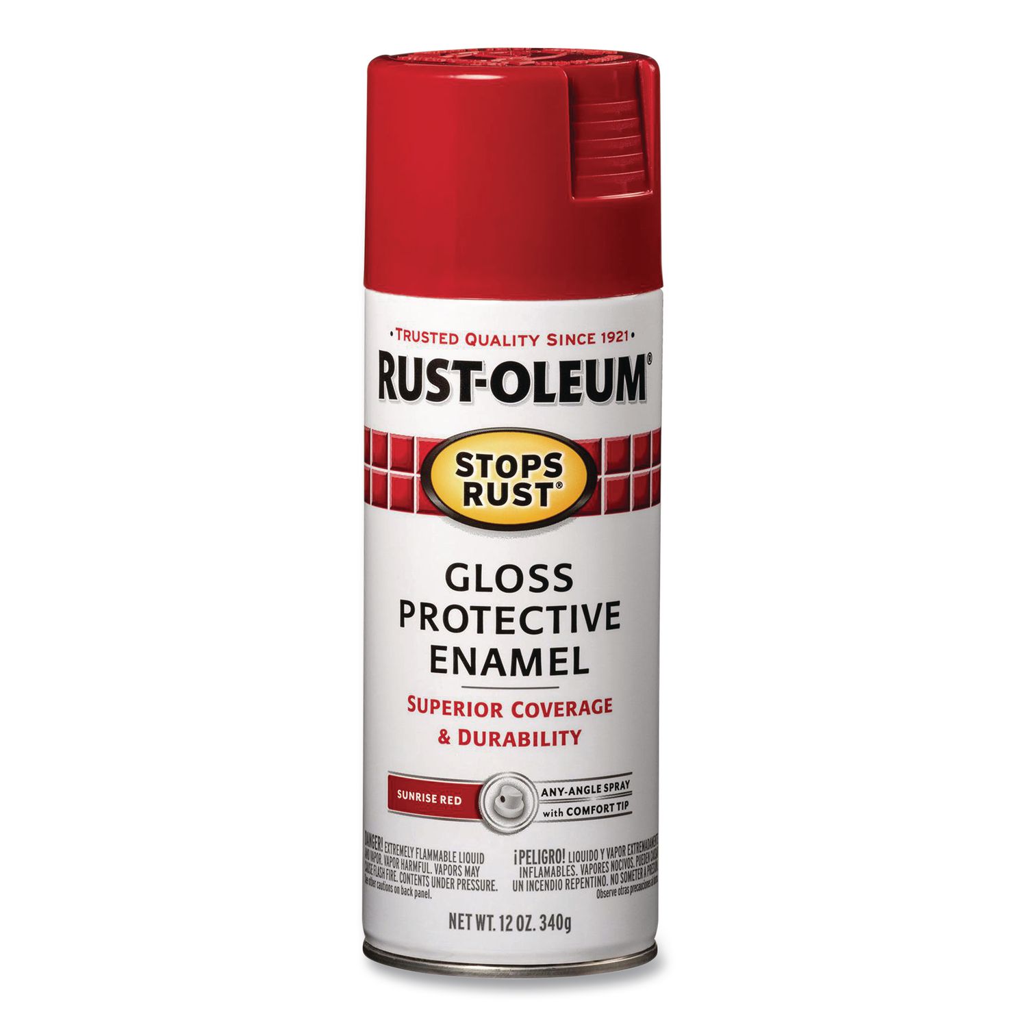 Stops Rust Spray Paint, Gloss Sunrise Red, 12 oz Aerosol Can, 6/Carton