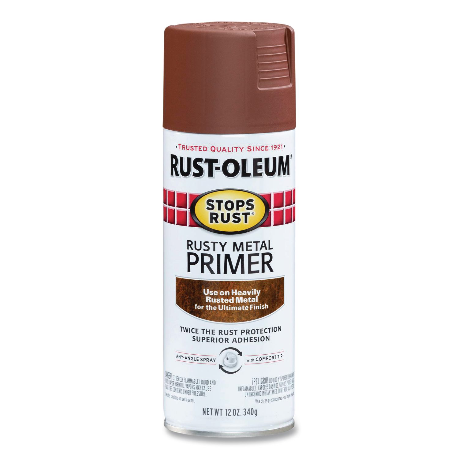 Stops Rust Spray Paint, Flat Rusty Metal, 12 oz Aerosol Can, 6/Carton