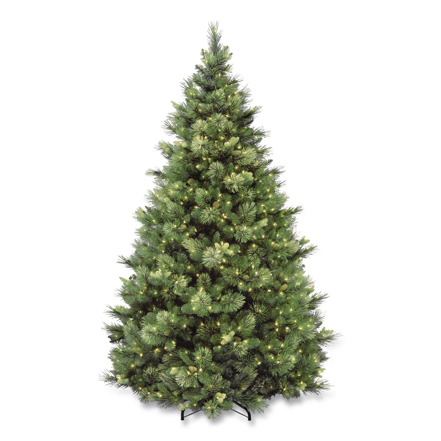 Pre-Lit Carolina Pine Tree, 58" x 58" x 84", Green Tree, Green Tree Stand