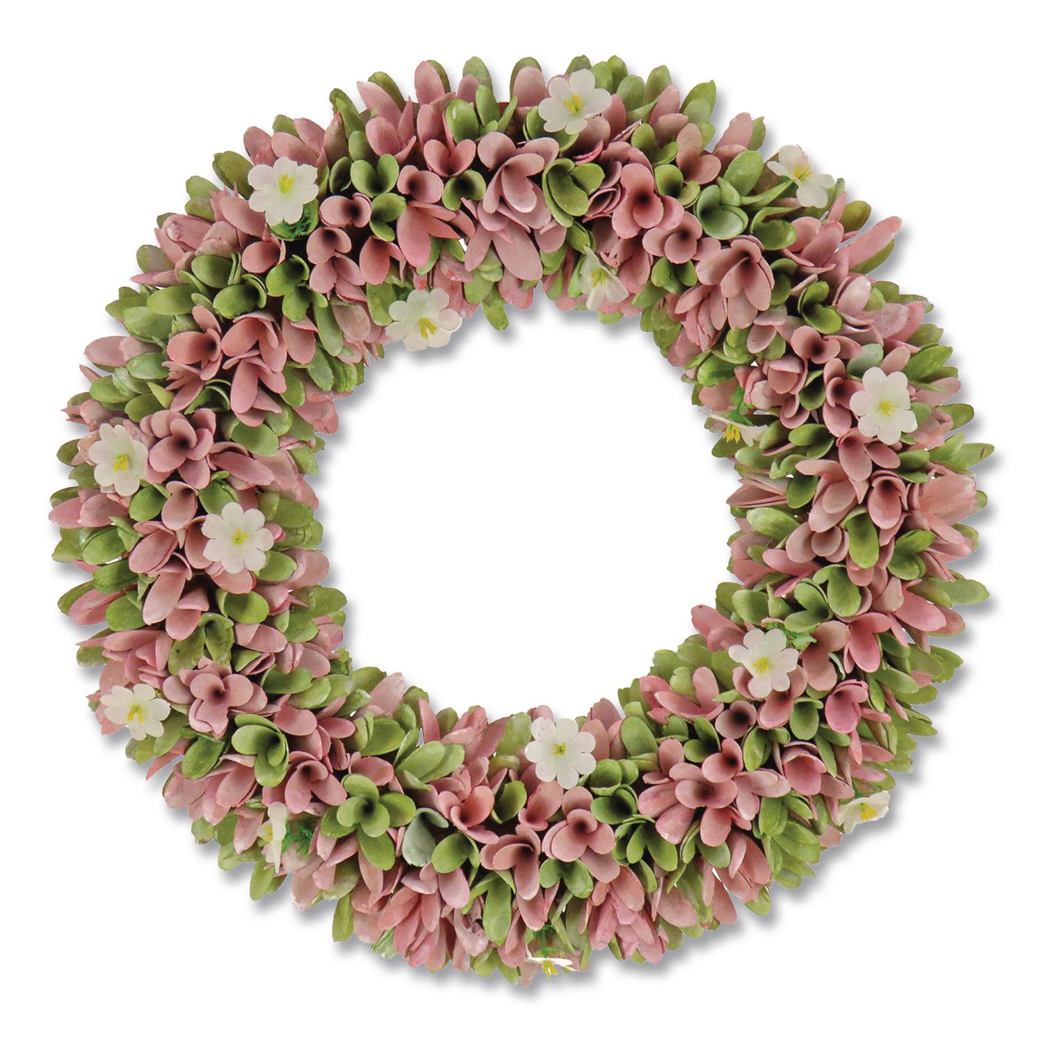 Spring Pink Floral Wreath, 18" x 18" x 3.93", Pink