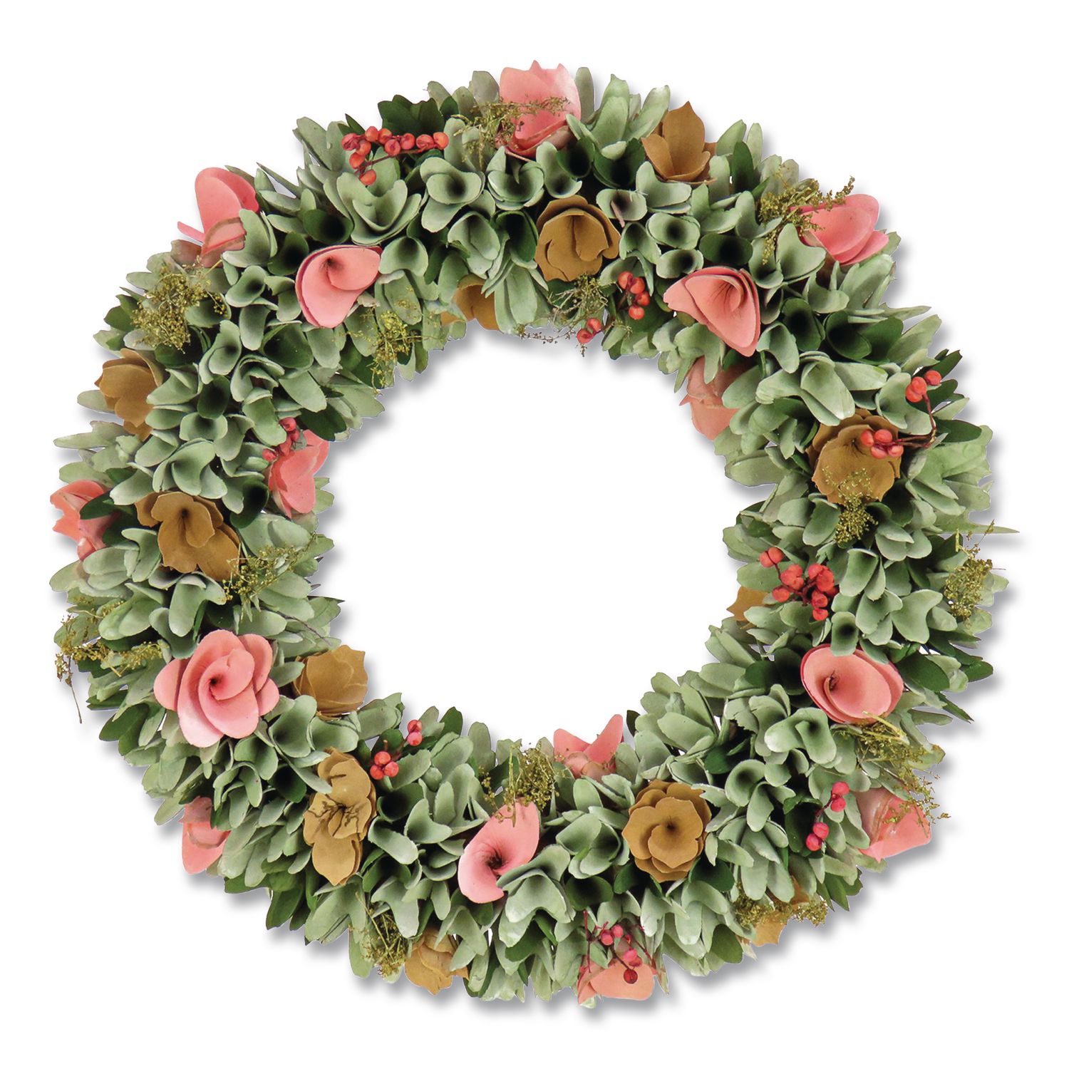 Spring Pastel Floral Wreath, 18" x 18" x 3.93", Assorted Colors