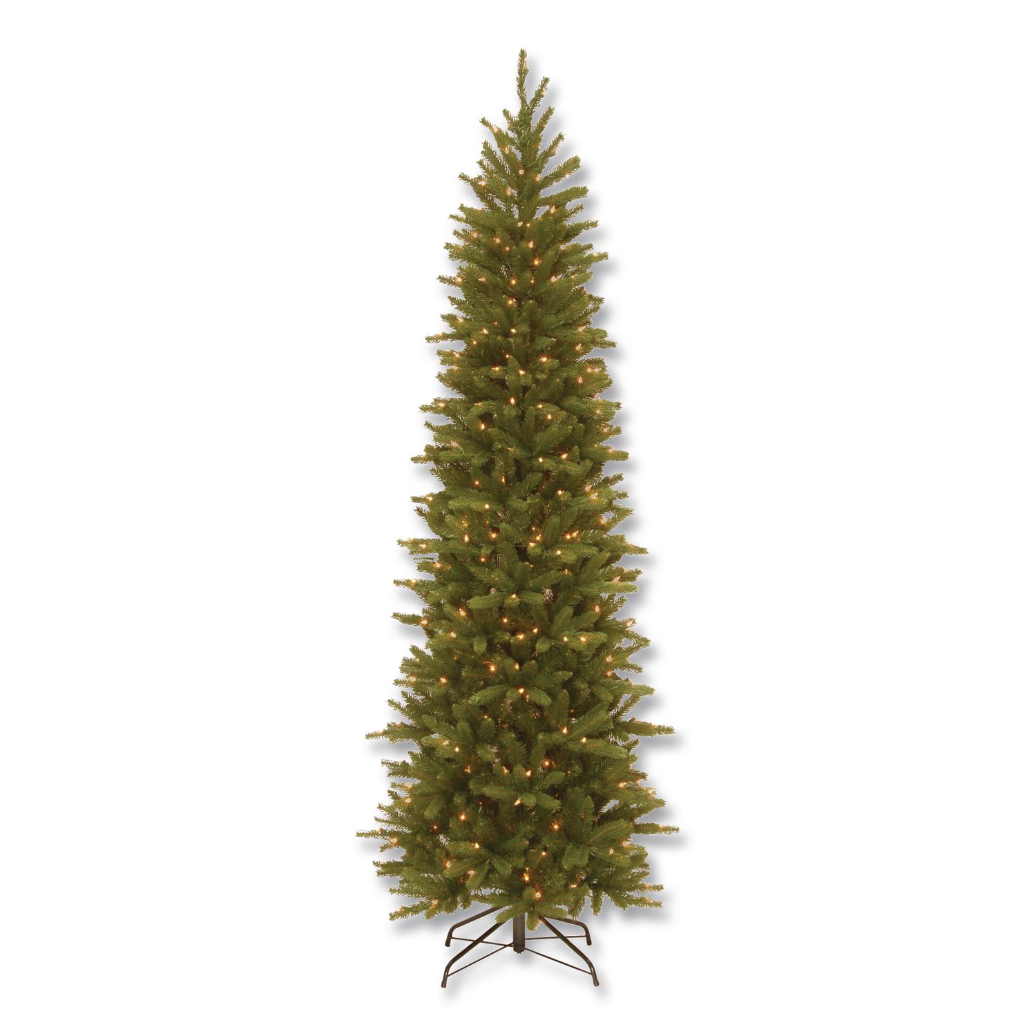 Pre-Lit Grande Fir Pencil Slim Tree, 30" x 30" x 78", Green Tree, Green Tree Stand