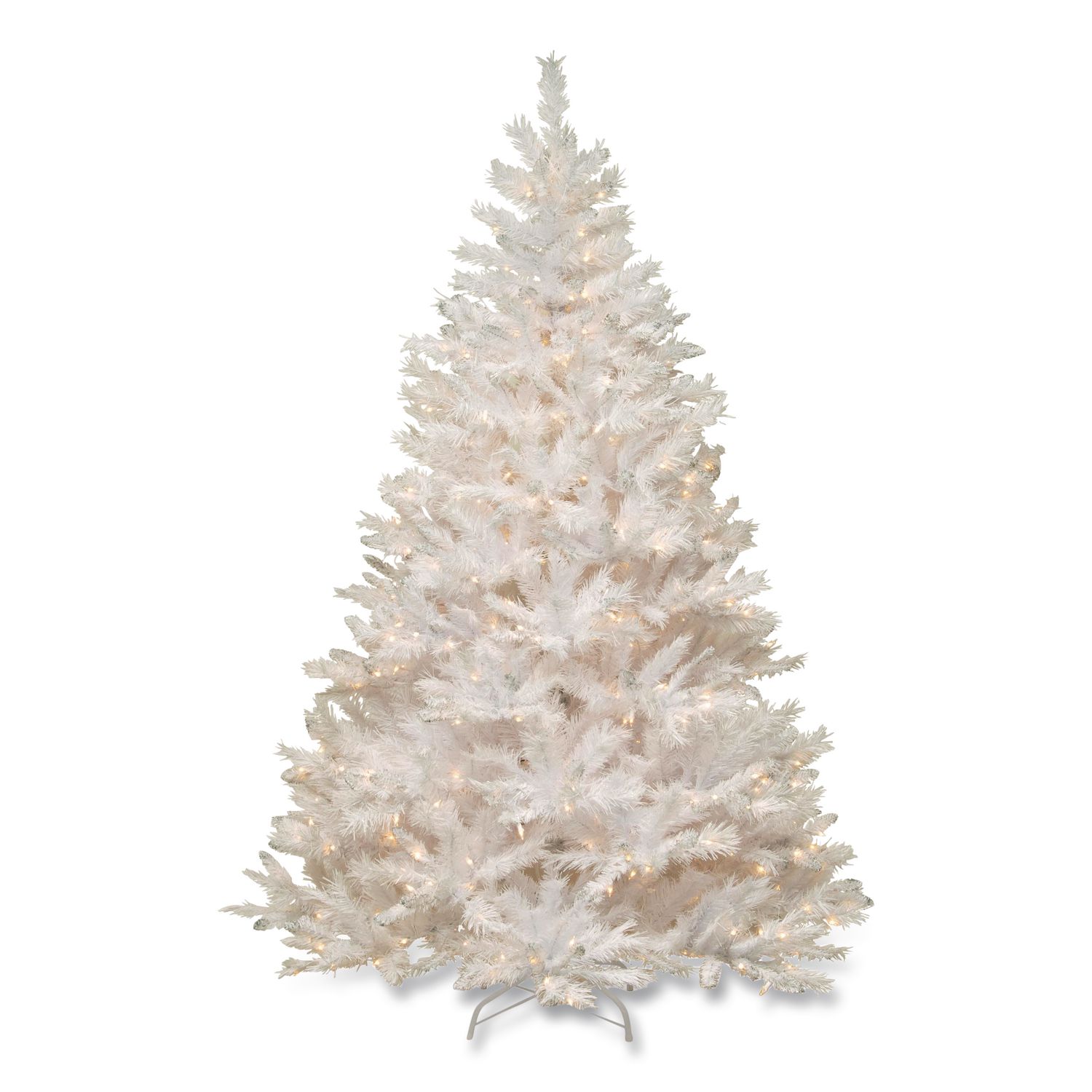 Pre-Lit Winchester Pine Tree, 52" x 52" x 78", White Tree, White Tree Stand