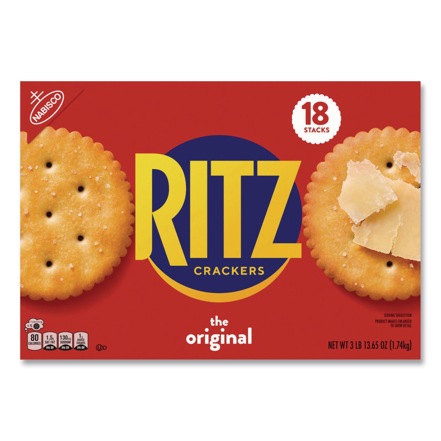 Original Crackers, Buttery, 18 Individually Wrapped Sleeves, 3 lb Box, 1 Box/Carton