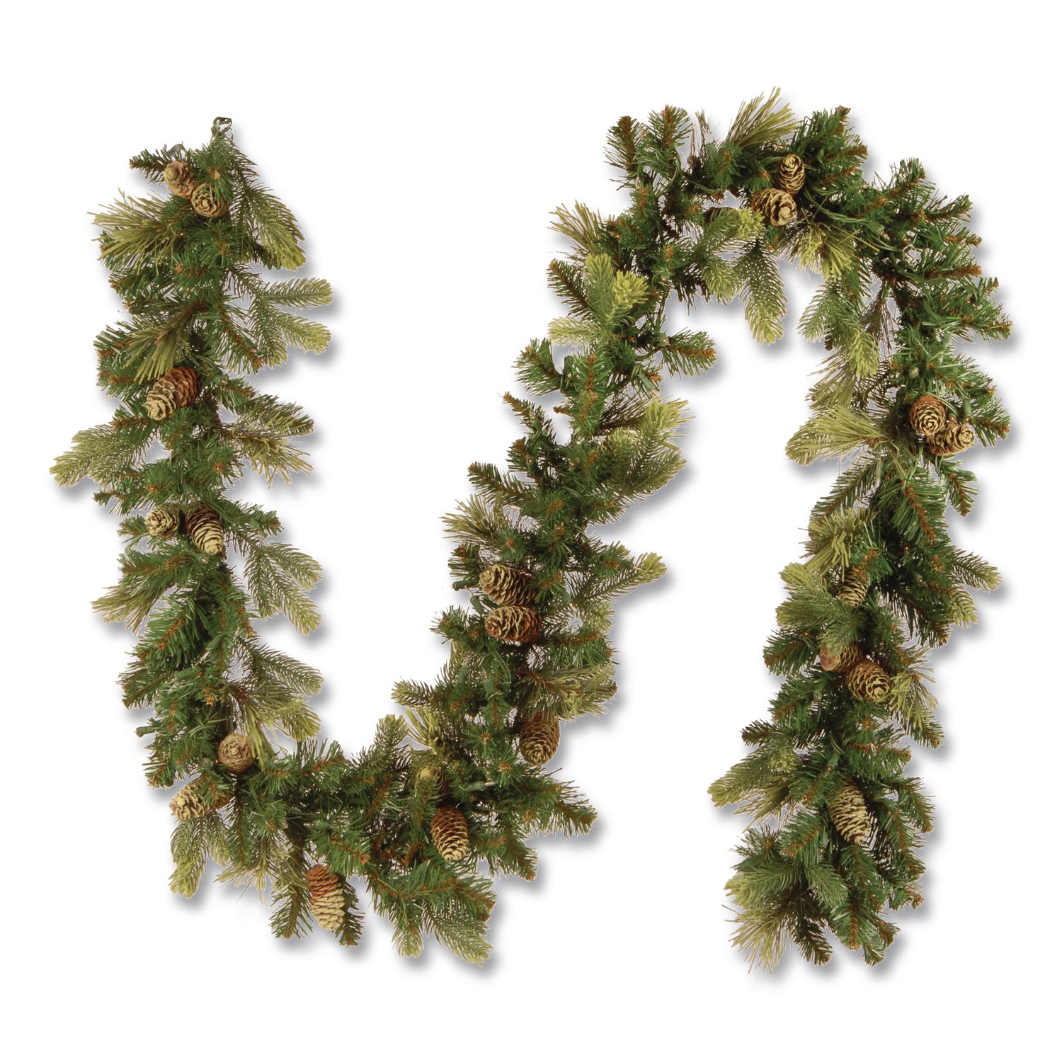 Pre-Lit Carolina Pine Garland, AC Powered, Clear Incandescent Lights, 108" Long, Green