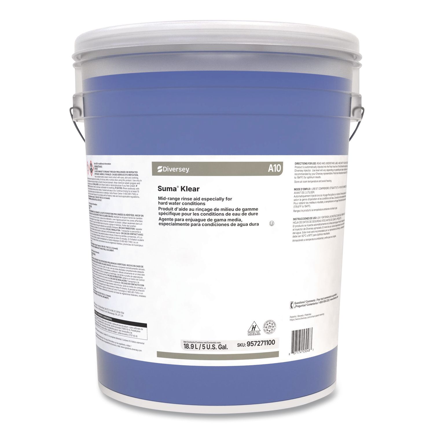 Suma Klear Rinse Aid, Liquid, 5 gal Pail